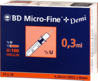 BD MICRO-FINE+ Insulinspr.0,3 ml U100 0,3x8 mm