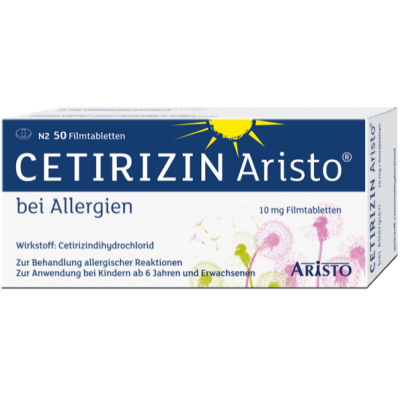 CETIRIZIN Aristo bei Allergien 10 mg Filmtabletten