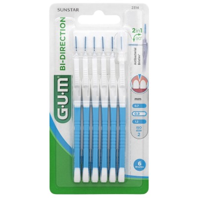 GUM BI-DIRECTION Interdentalb.0,9 mm blau