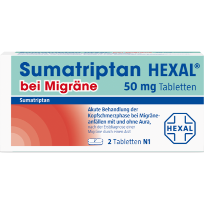 SUMATRIPTAN HEXAL bei Migräne 50 mg Tabletten