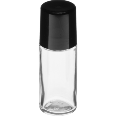 DEOROLLER Klarglas 50 ml mit Kappe LDPE schwarz