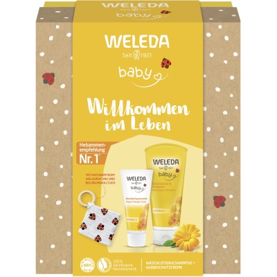 WELEDA Geschenkset Baby mit Holzgreifling