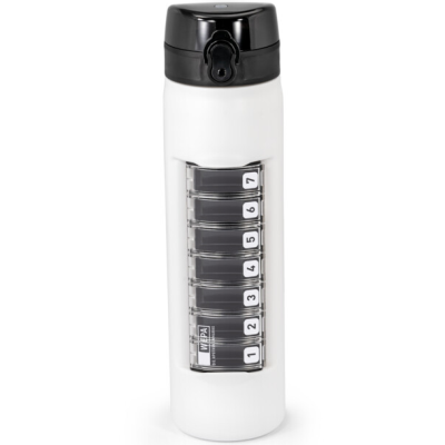 WEPA 2in1 Trinkflasche mit 1x7 Dosierer weiß
